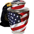 American Flag Cremation Urns for Human Ashes - Large Adult American Flag Urn for Ashes