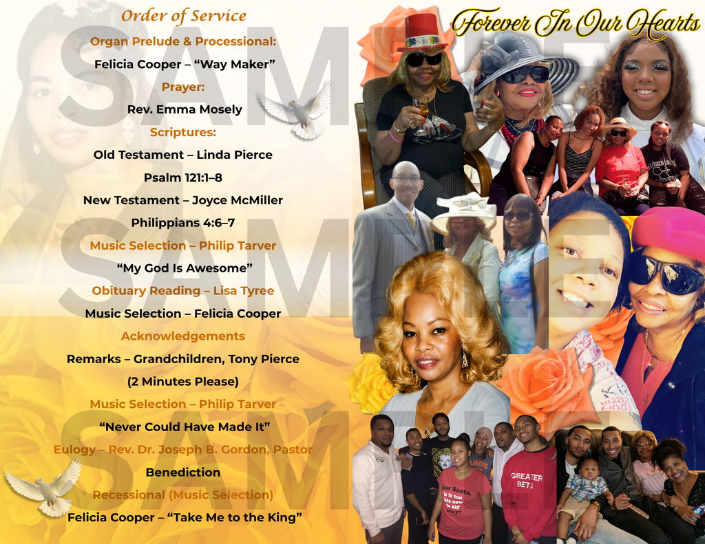 Standard 8 Page Funeral Program