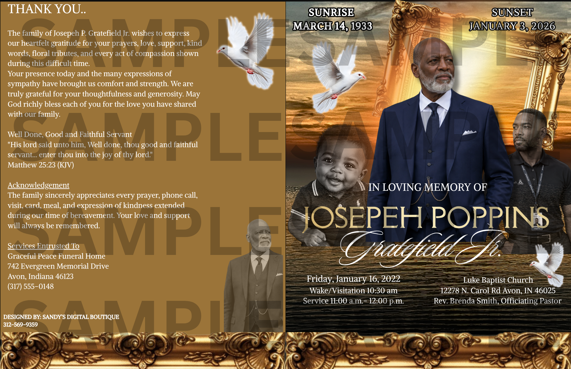 Premium 4-Page Funeral Program