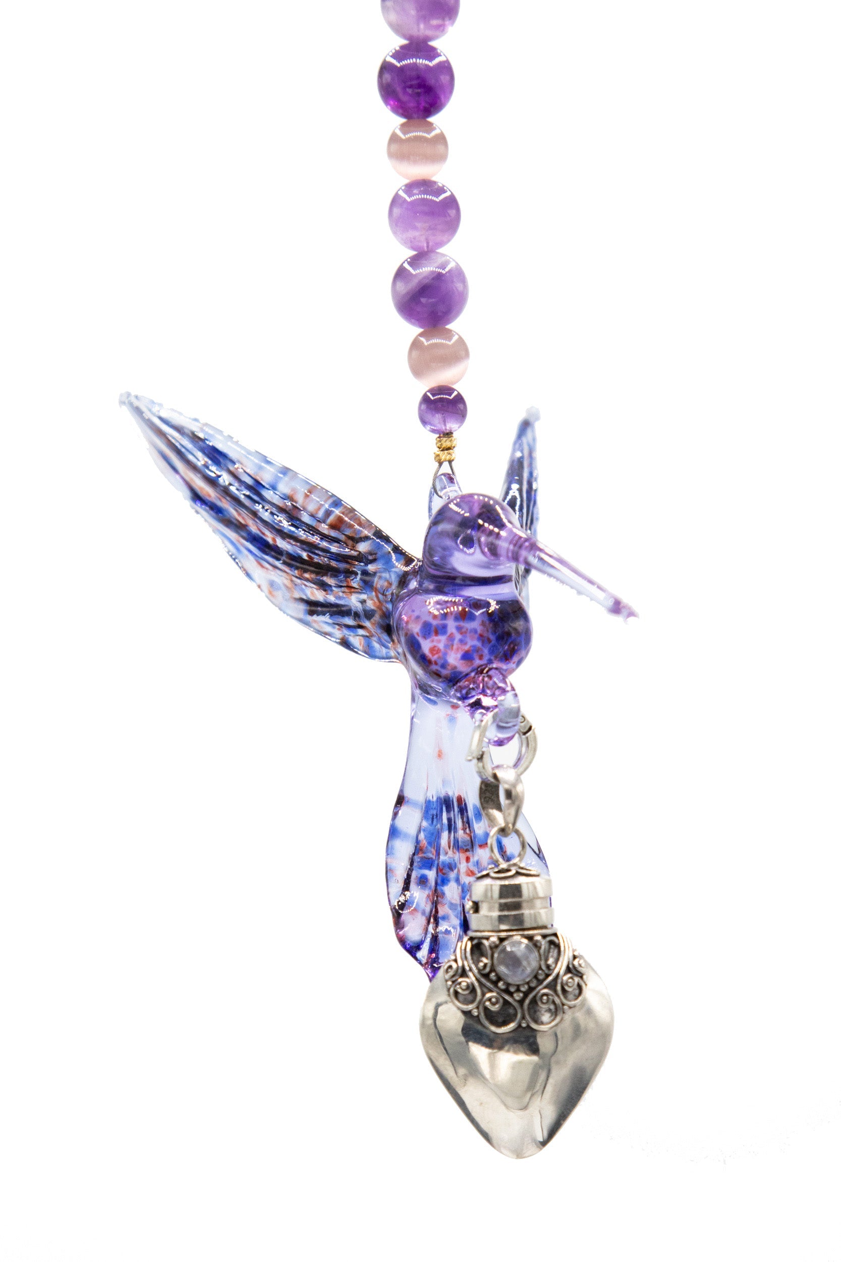 Purple Hummingbird II with Keepsake Urn