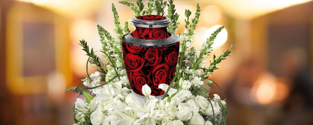 Crimson Rose Extra Large Urn or Companion Urn – Extra Large Urns for Human Ashes | XL Urn & XXL Urn