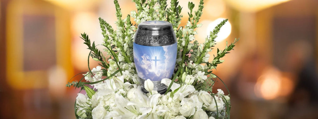 Heavenly Cross Cremation Urns for Human Ashes - Large Adult Funeral Urn