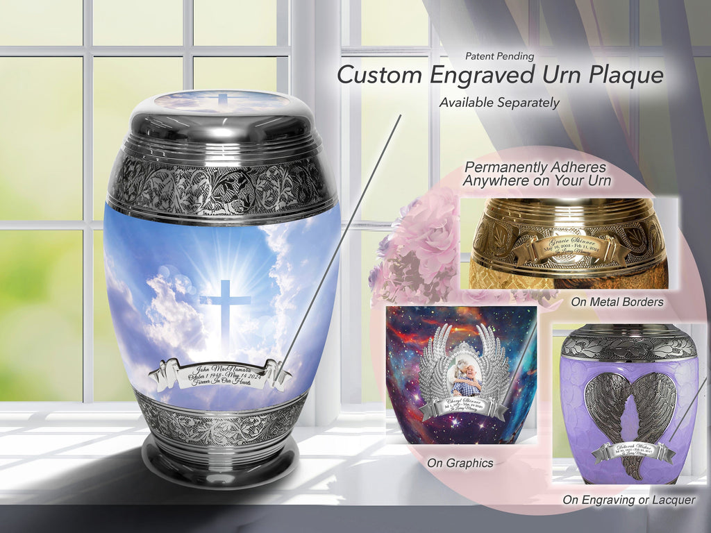 Heavenly Cross Cremation Urns for Human Ashes - Large Adult Funeral Urn