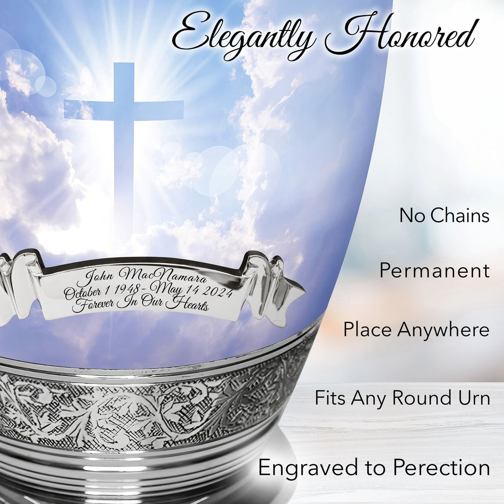 Heavenly Cross Cremation Urns for Human Ashes - Large Adult Funeral Urn