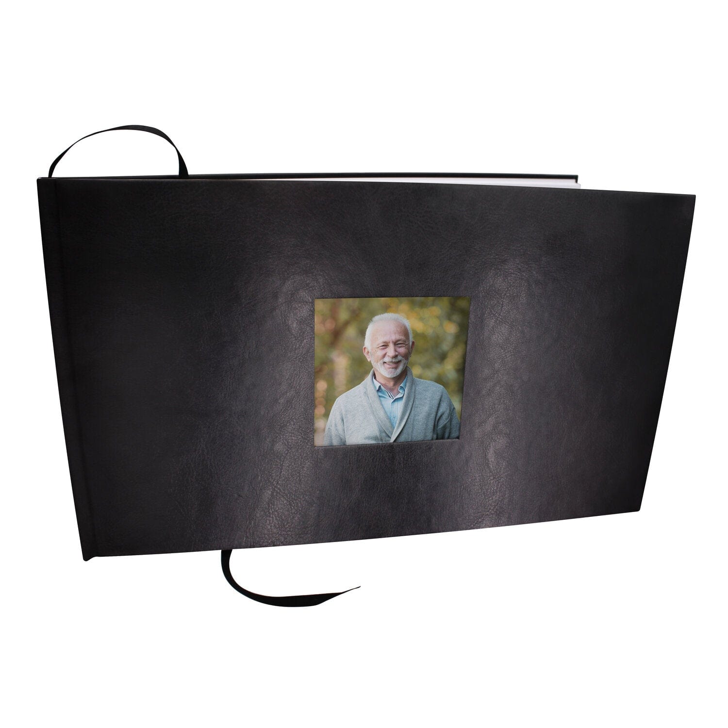 Black Textured Guest Book for Funeral or Memorial Service