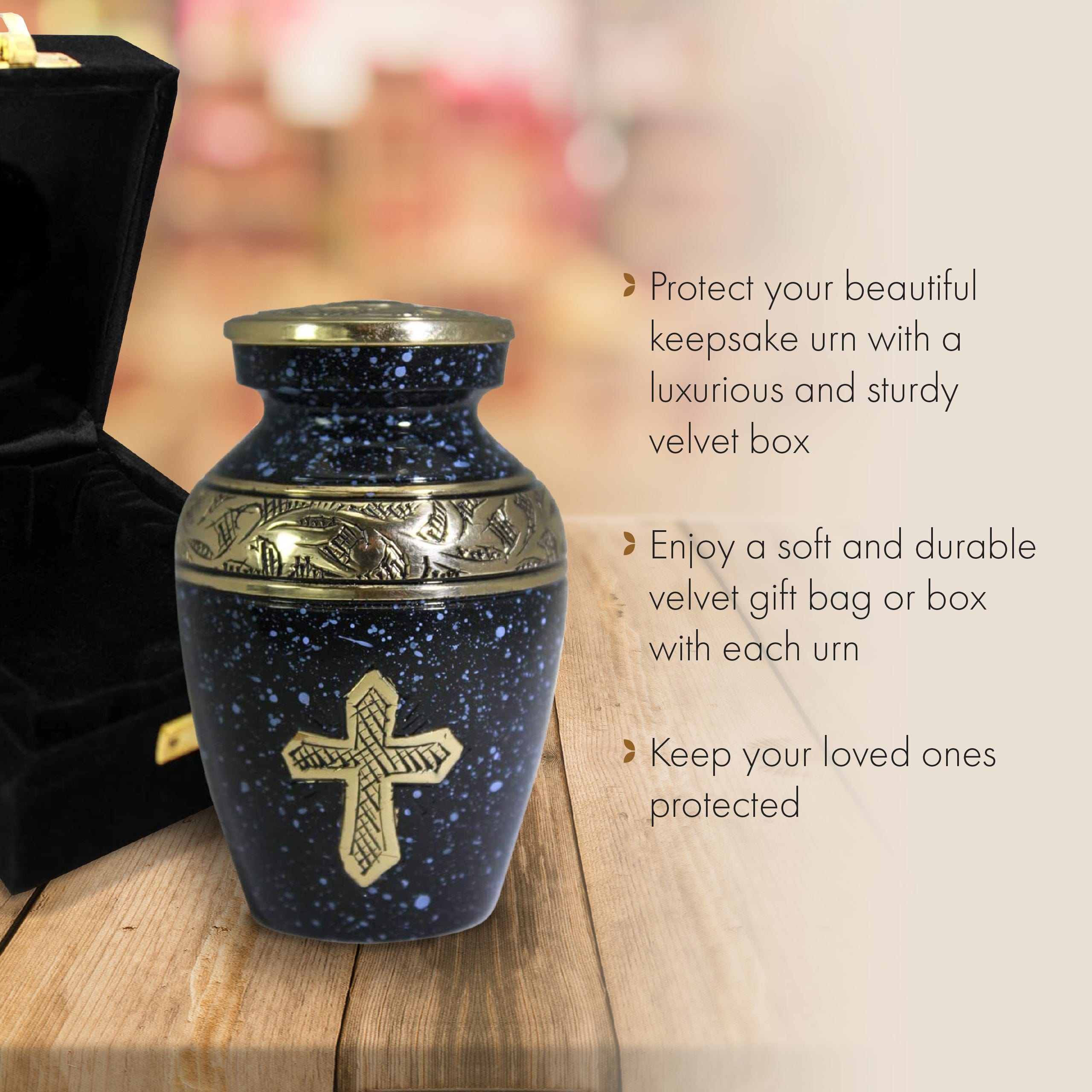 Love of Christ Black Cross Extra Large Urn or Companion Urn – Extra Large Urns for Human Ashes | XL Urn & XXL Urn