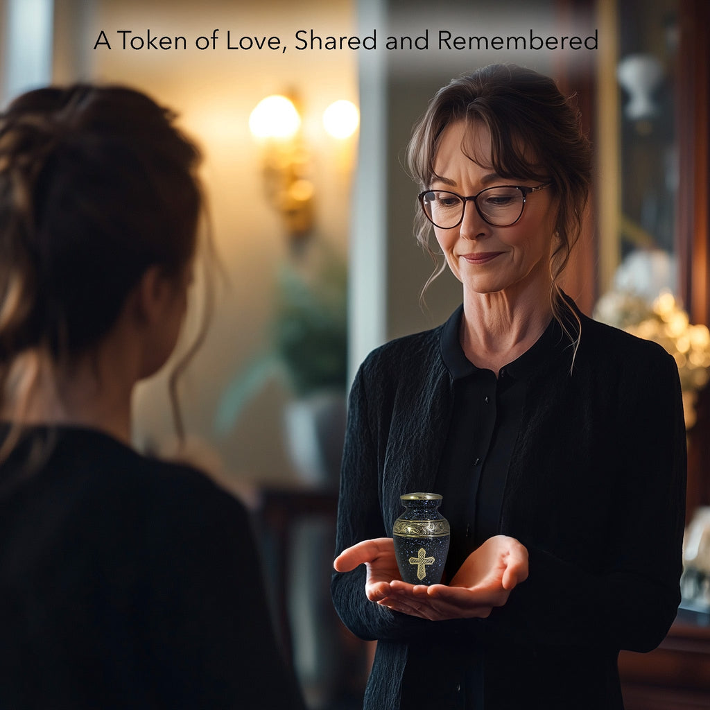 Love of Christ Black Cross Extra Large Urn or Companion Urn – Extra Large Urns for Human Ashes | XL Urn & XXL Urn
