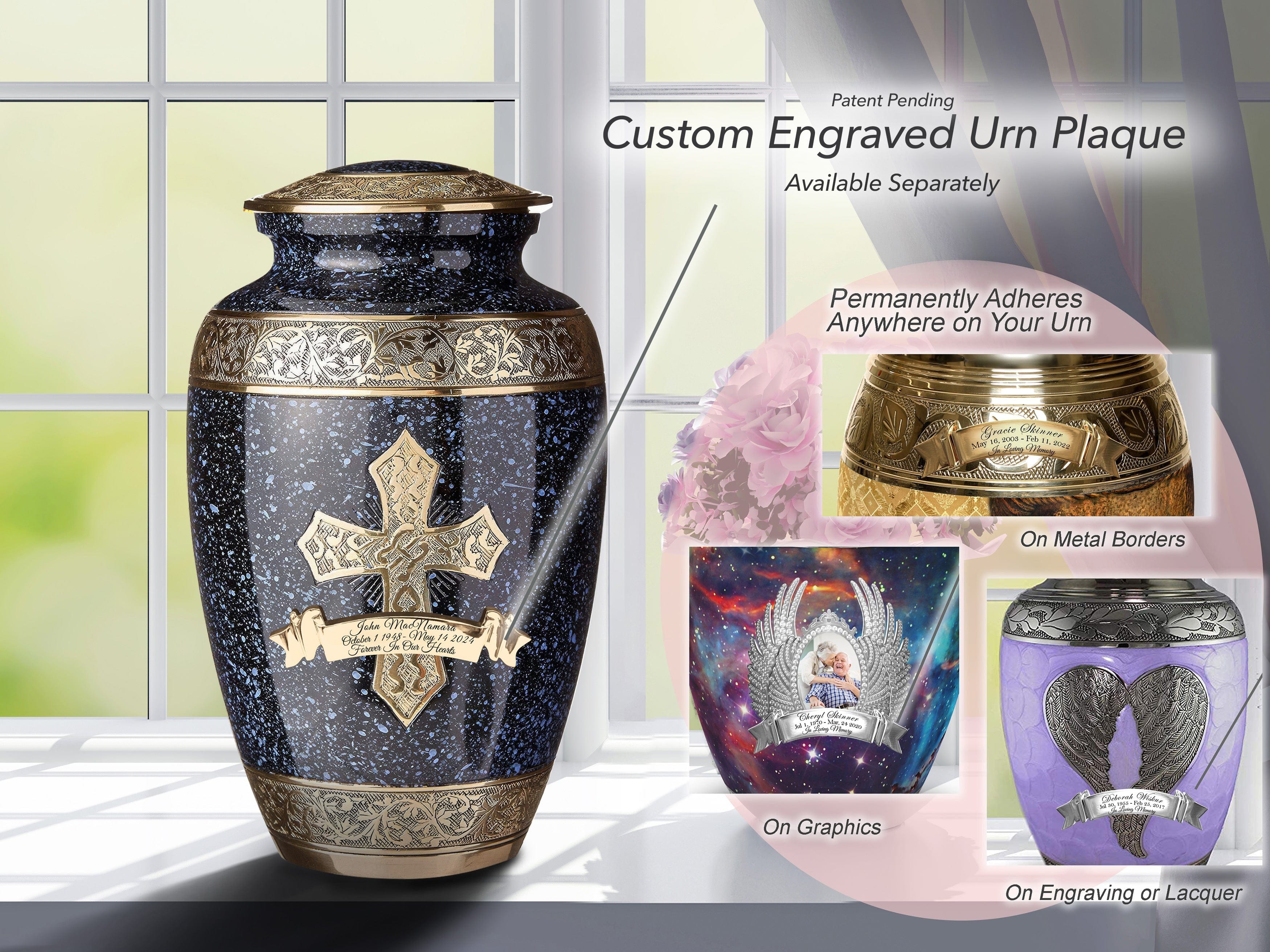 Love of Christ Black Cross Extra Large Urn or Companion Urn – Extra Large Urns for Human Ashes | XL Urn & XXL Urn
