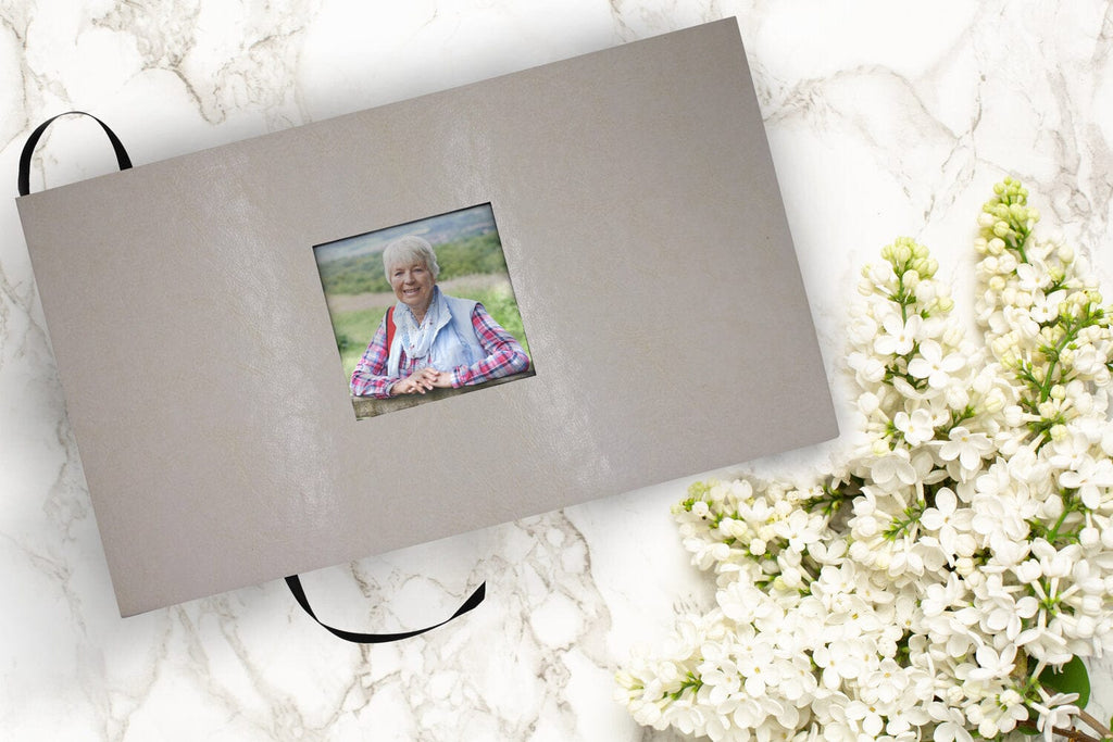 White Textured Guest Book for Funeral or Memorial Service