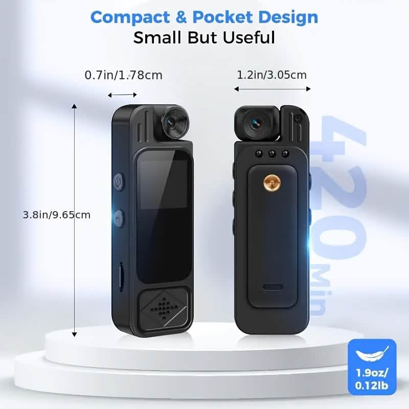 Premium Portable Body Camera Recorder – HD, SD Card Compatible