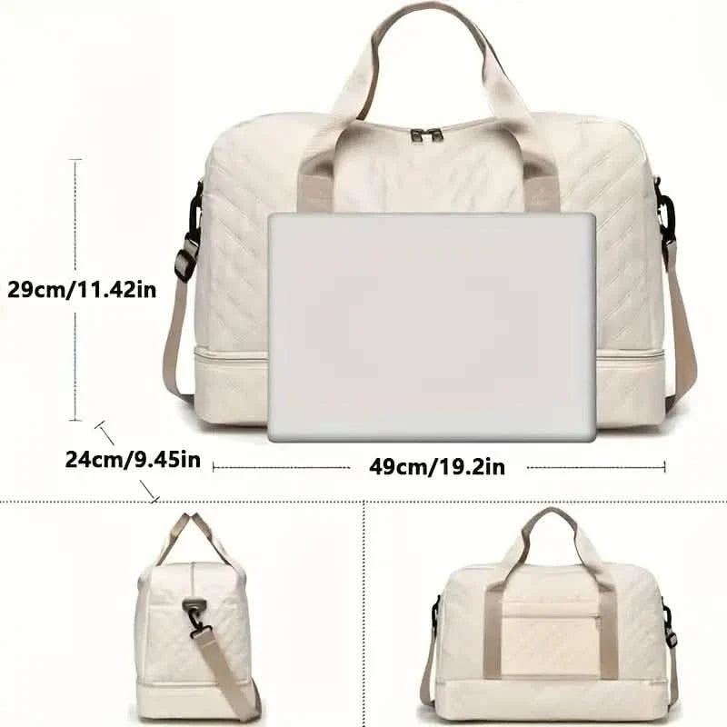 Luxury Large Capacity Duffel Bag – Versatile Shoulder & Crossbody Tote With Dual Side Pockets
