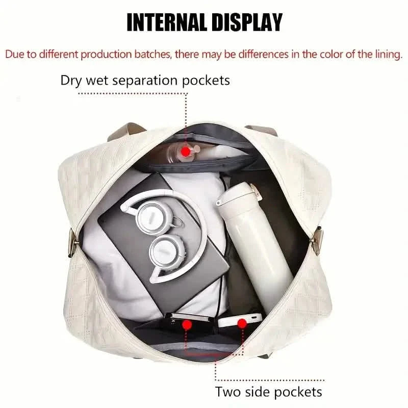 Luxury Large Capacity Duffel Bag – Versatile Shoulder & Crossbody Tote With Dual Side Pockets