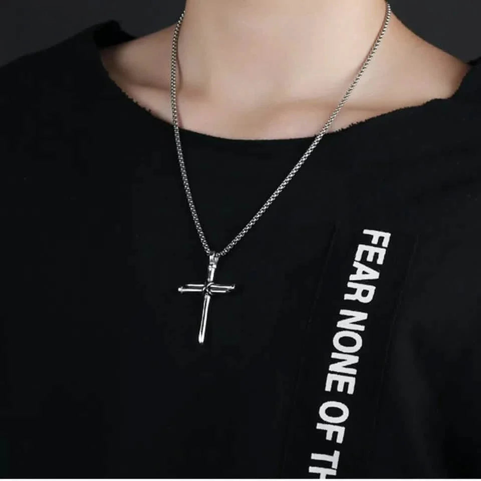 Titanium Steel Casting Steel Nails Cross Men's Pendant Punk Style